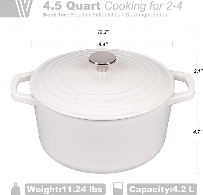 VORRINGARD Enameled Cast Iron Dutch Oven Pot - Image 2