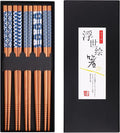GLAMFIELDS Bamboo Chopsticks Reusable Japanese Style Lightweight 5 Pairs Ramen by GLAMFIELDS
