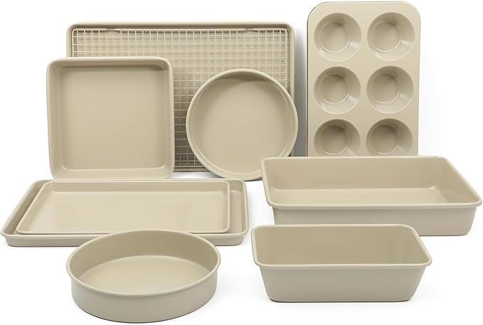 Martha Stewart Gallen 10 Piece Baking Pans Ceramic PFA Free Non Toxic Non Stick by MarthaStewart