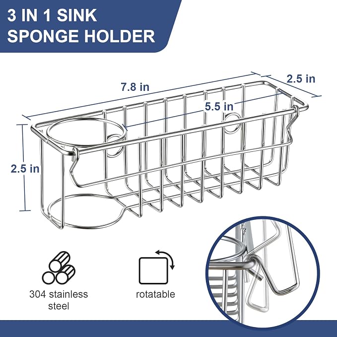 3-In-1 Sponge Holder for Kitchen Sink - Image 6