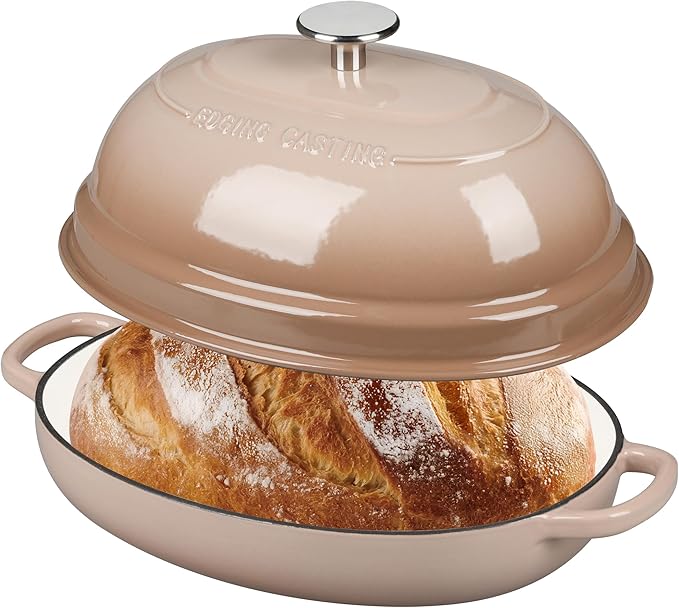 EDGING CASTING Enameled Oval Cast Iron Dutch Oven Pot by EDGINGCOOKWARE