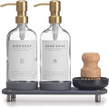Kitchen Soap Dispenser Set - 16OZ Clear Glass Bottle by ORCHID+HOME