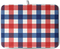 4th of July Dish Drying Mat Patriotic Buffalo Plaid Drying Mats by Kwlegh
