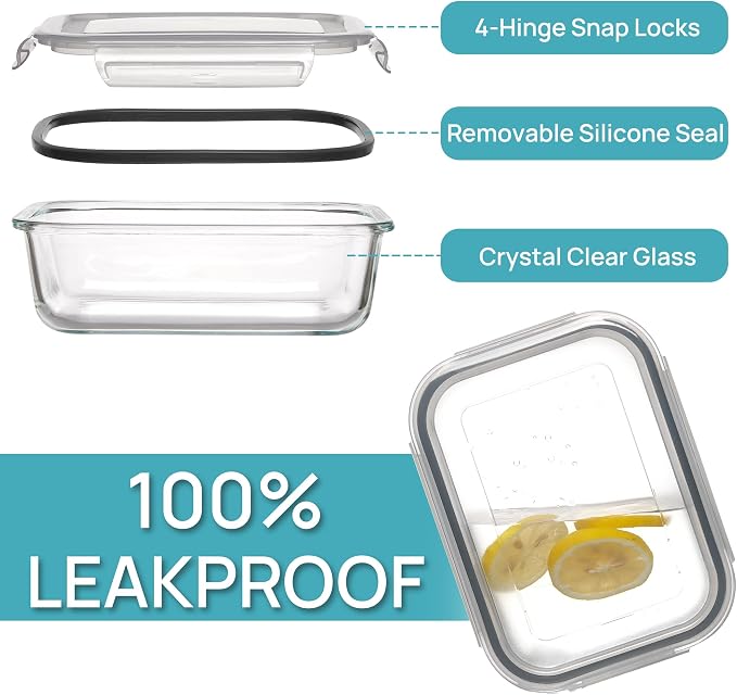 Vtopmart 5Pack 22oz Glass Storage Containers - Image 6