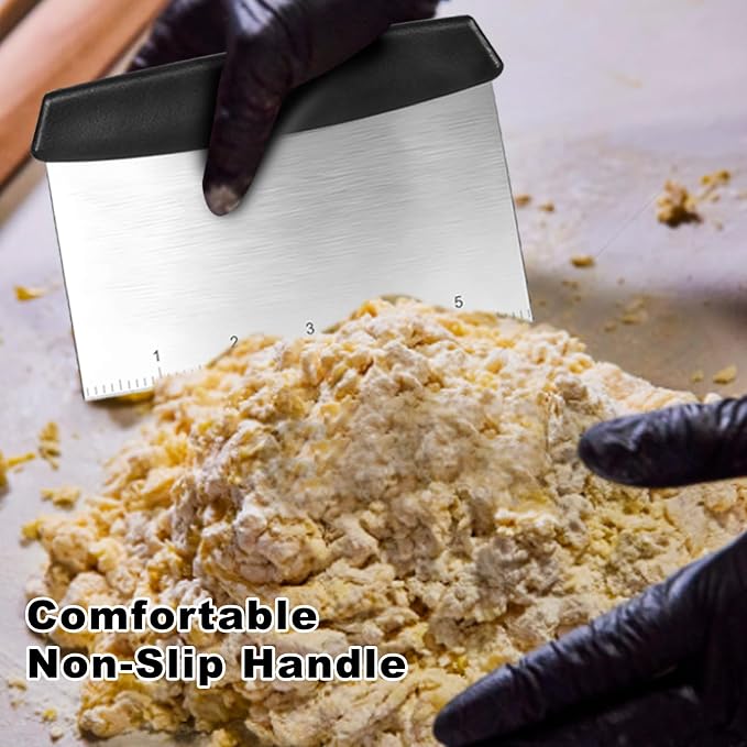 Bench Scraper, Dough Scraper, Premium Stainless Steel Dough Cutter - Image 4