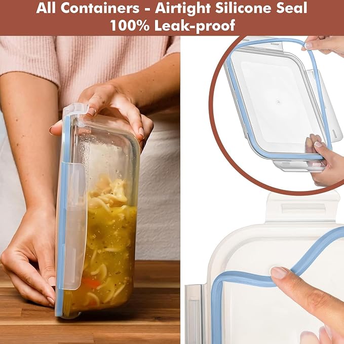 Razab 4 PC 1860ml / 63 Oz / 8 Cups Large Glass Food Storage Containers - Image 4
