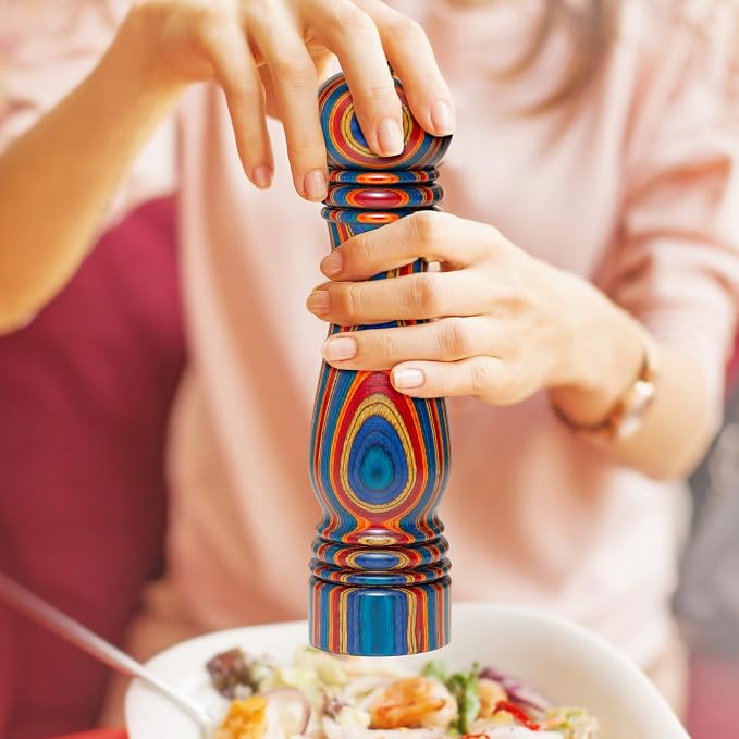 Baltique Montego Bay Pepper Grinder – 8 Inch Colorful Wooden Pepper Mill - Image 5