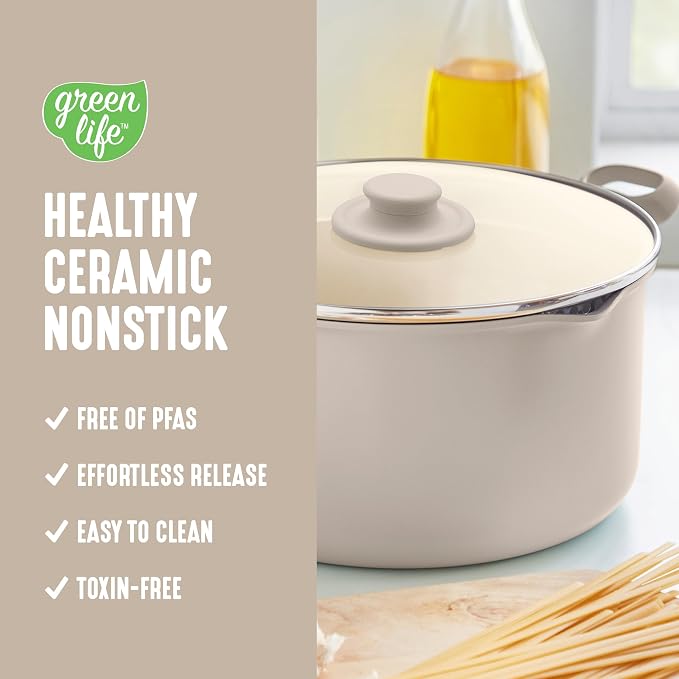 GreenLife 6QT Ceramic Nonstick Stockpot - Image 2