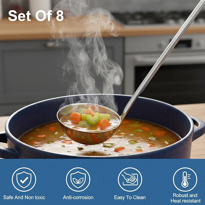 8pcs Stainless Steel Soup Ladle - Image 5