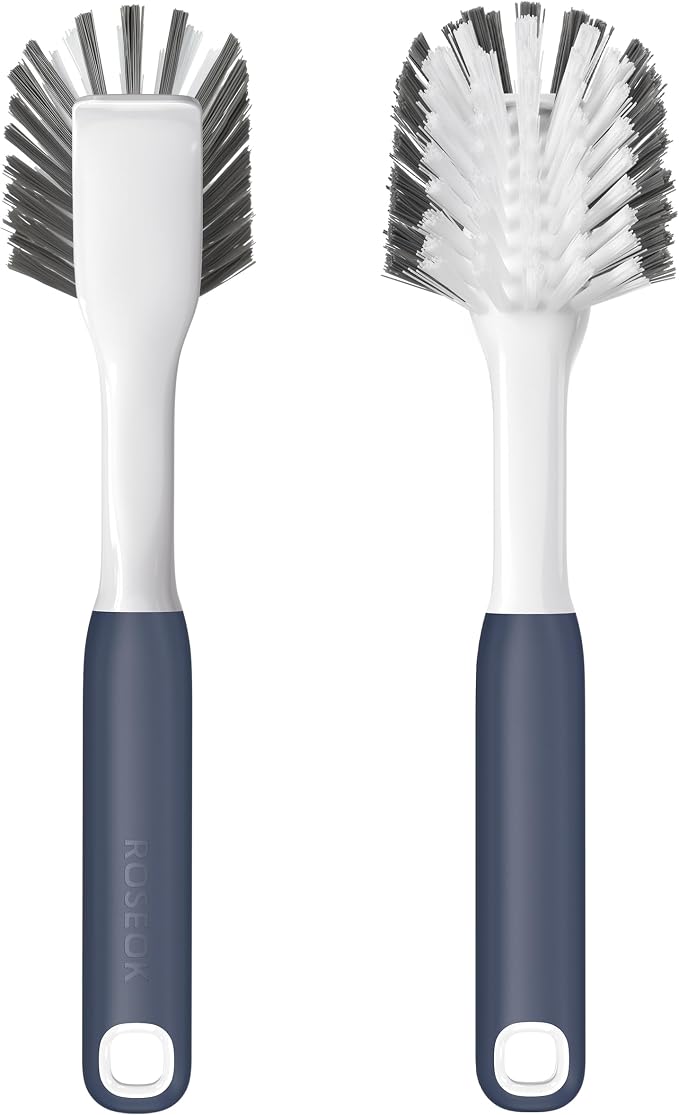 ROSEOK Dish Brush with Built-in Scraper, Kitchen Scrub Brush by ROSEOK