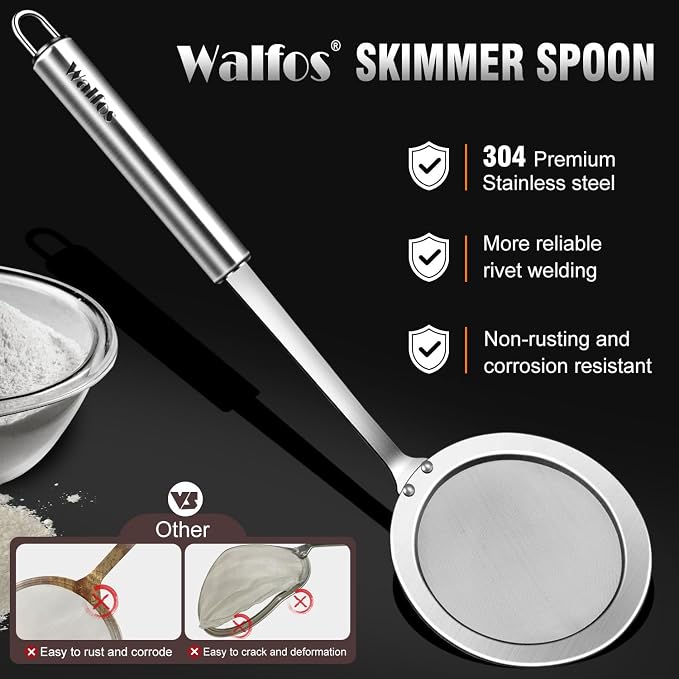 Walfos Fat Skimmer Spoon, 304 Stainless Steel Fat skimmer - Image 7