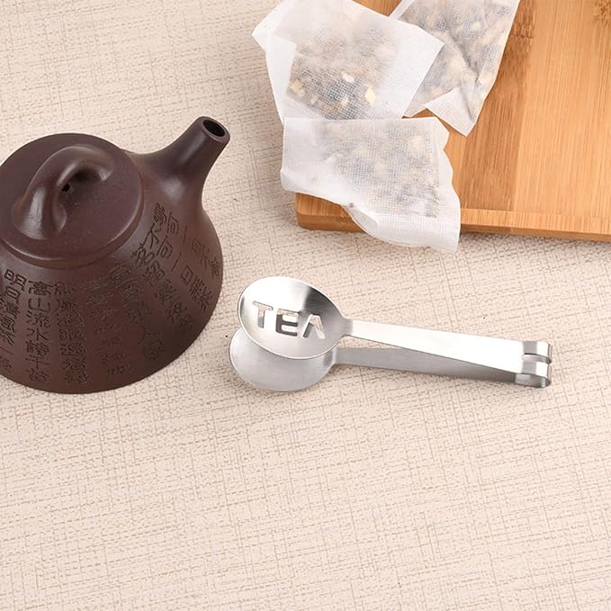 4Pcs Tea Bag Squeezer, Stainless Steel Clip On Strainer, Tea Spoon Tongs - Image 6