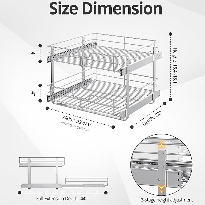 ZOINLIY Pull Out Cabinet Organizer, Versatile Slide Out Kitchen Organizers and - Image 2