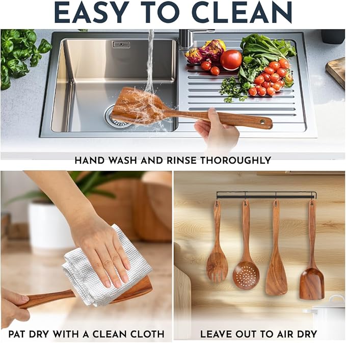 Teak Wooden Utensil Set 6-Piece - Image 6
