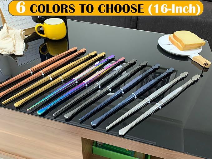 JETKONG 2 Pcs 16-Inch Heavy Duty Cooking Tweezers Extra Long Stainless Steel - Image 5