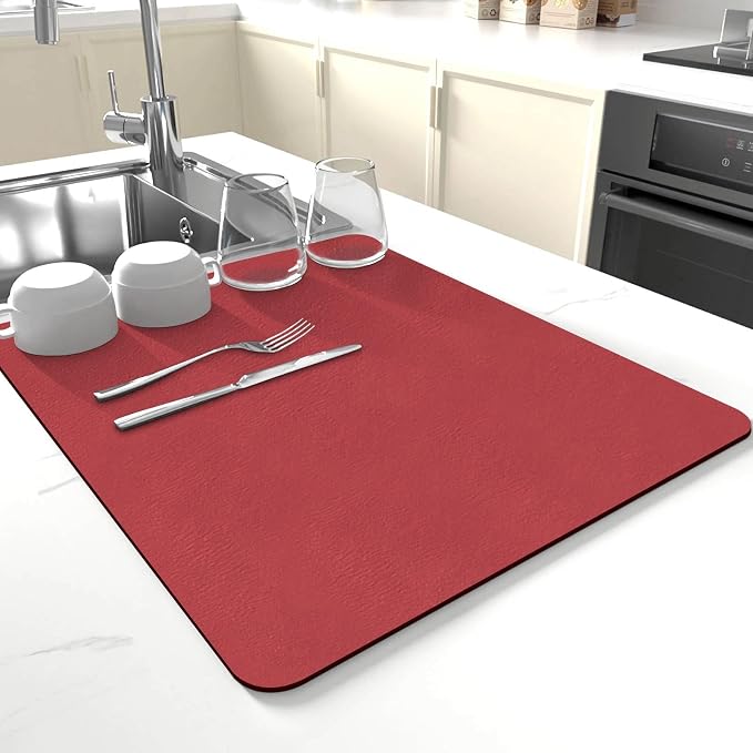Dish Drying Mat for Kitchen Counter, Drying Mat for Dish Rack, Absorbent Hide by JuSiyley