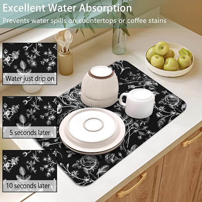 Dish Drying Mat for Kitchen Counter 2 Pack - Image 4