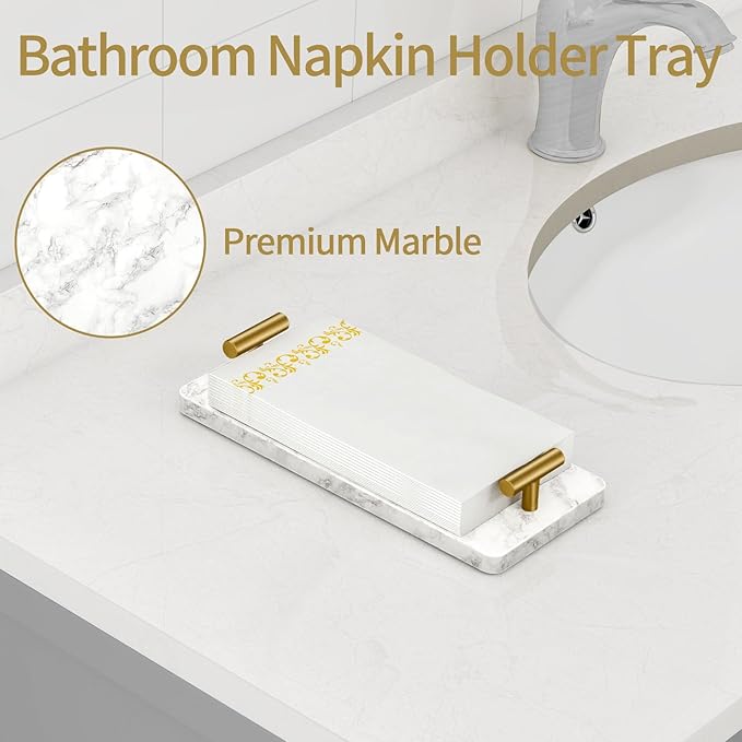 STWWO Napkin Holder for Bathroom, Guest Towel Holder Tray for Bathroom - Image 2