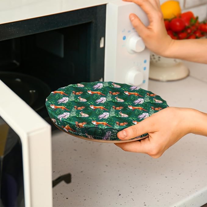 Patelai 10 Pcs Bowl Covers Reusable in 5 Size Stretch Cloth Fabric Elastic Food - Image 6