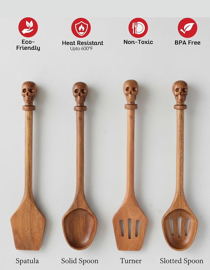 Acacia Wood Cooking Utensil Set - Image 4
