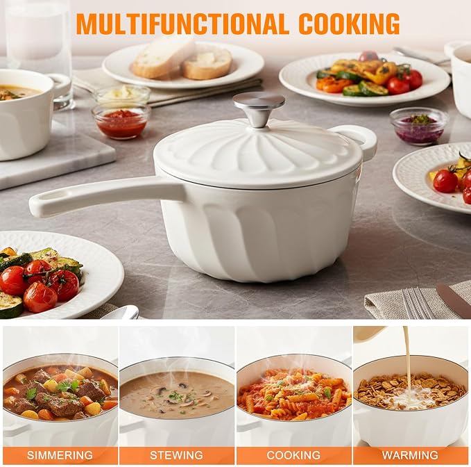 Enameled Cast Iron Sauce Pan, 2 Quart Saucepan - Image 6