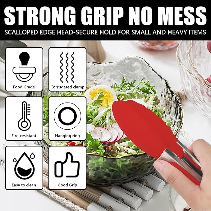 Kitchen Tongs with Silicone Tips, Kitchen Tongs, Cooking Tongs, Premium - Image 6