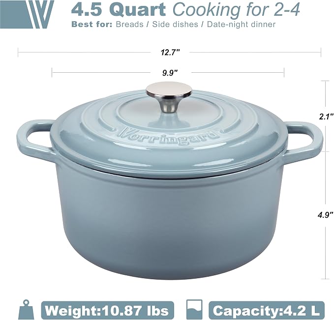 VORRINGARD Enameled Cast Iron Dutch Oven Pot - Image 2
