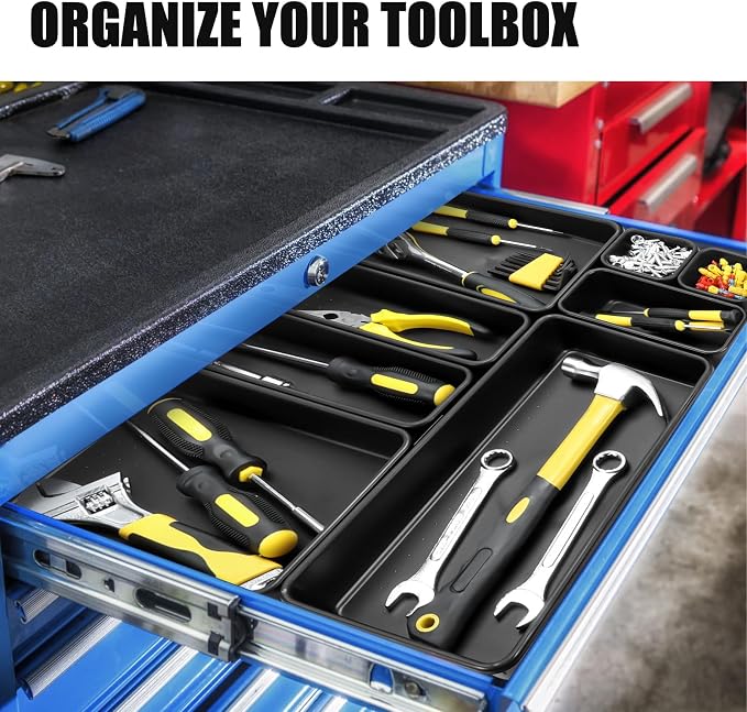60PCS Tool Box Organizer Tray Divider, More Large Sizes-5 Sizes Desk Drawer - Image 3