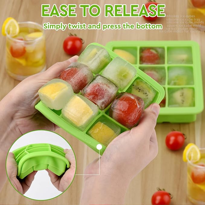 Ice Cube Tray with Lid, Small Ice Cube Trays, Silicone Ice Cube Trays - Image 4