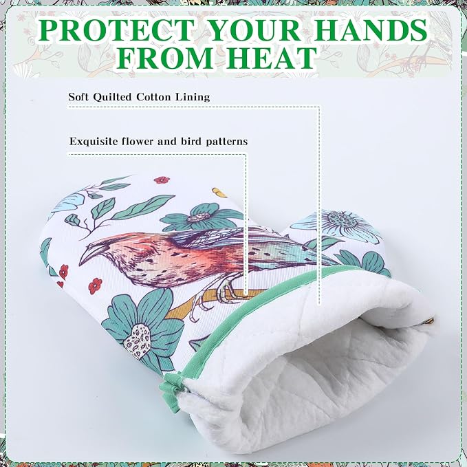 Leinuosen 6 Bird Flower Kitchen Towels Kitchen Decor and Accessories Set Floral - Image 5