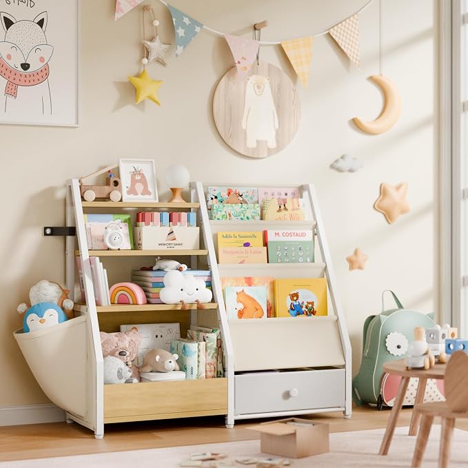 HAVLOTII Kids Bookshelf and Toy Storage - Image 9