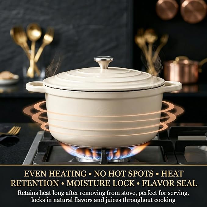 QuliMetal Enameled Cast Iron Cookware Set, 4-Piece Pots and Pans Set - Image 3