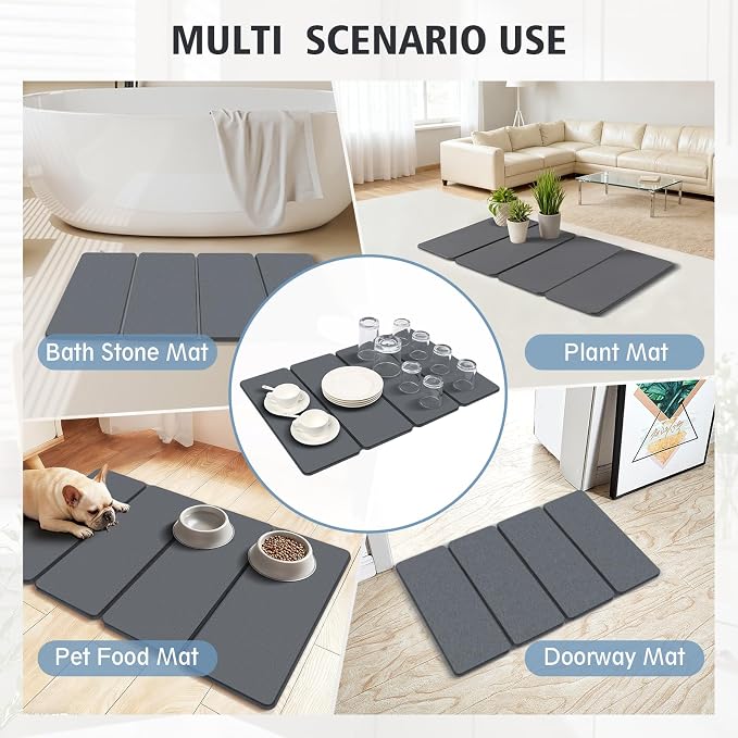 Large Stone Drying Mats for Kitchen Counter, Quick Dry Stone Dish Drying Mat - Image 6