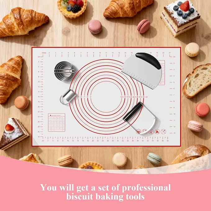 Biscuit Cutter, Silicone Pastry Dough Baking Mat Set, Baking Tools and - Image 6