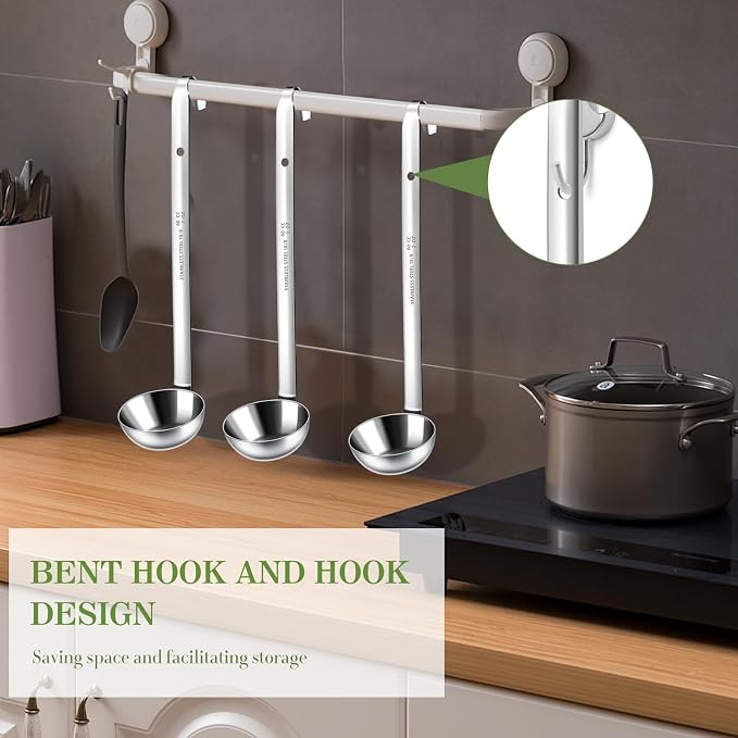 8pcs Stainless Steel Ladle 2 Oz Soup Ladle 10" long Spoon Heavy-Duty Metal - Image 7