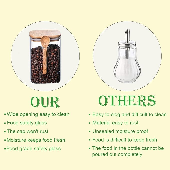 CNWSGEM Sugar Bowls Sugar Container 25.36 FL OZ Glass Coffee Canister Airtight - Image 7