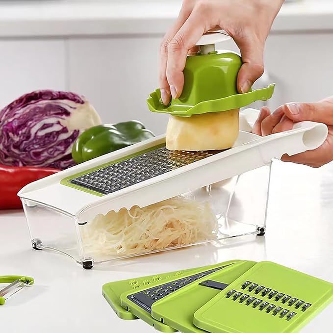 NACOLUS Cheese Grater with Container, 5 In 1 Mandoline Slicer - Image 8