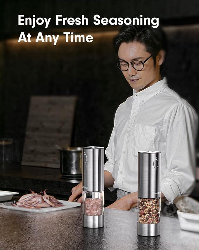 TOMEEM Upgraded Larger Capacity Electric Salt and Pepper Grinder Set - Image 8
