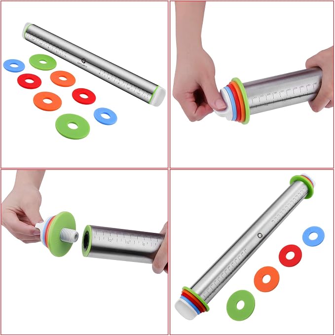 Rolling Pin and Pastry Baking Mat Set, Rolling Pins - Image 3