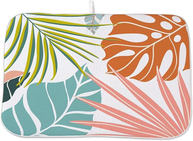Summer Palm Leaf Dish Drying Mat 18 x 24 inch by AEIOAE