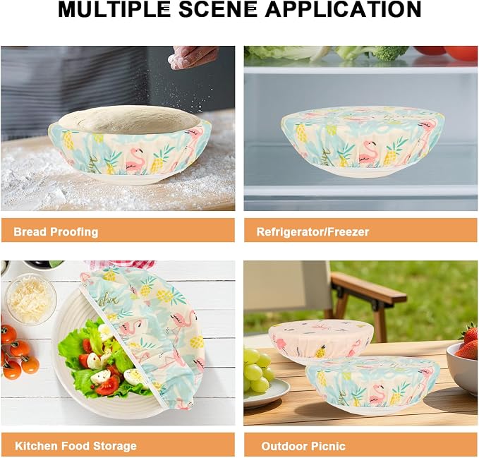 Reusable Bowl Covers for Bread Proofing（2 Large）- Cotton Beeswax Bowl Covers - Image 5
