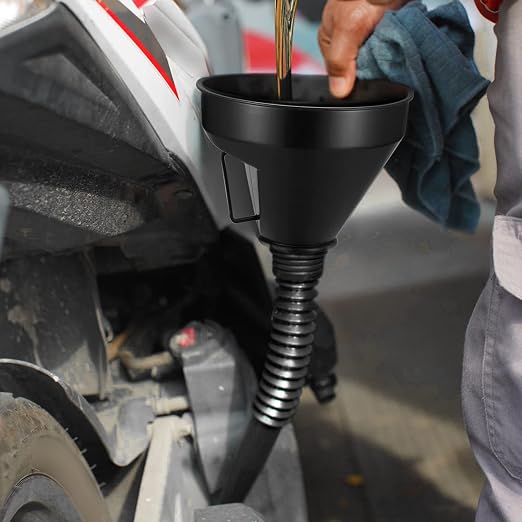 3 Pcs Automotive Funnels Set, Wide Mouth Fuel Funnels, Plastic Long Neck Oil - Image 4