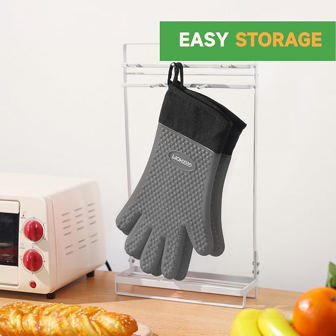 GEEKHOM BBQ Gloves Heat Resistant Oven Mitts - Image 7