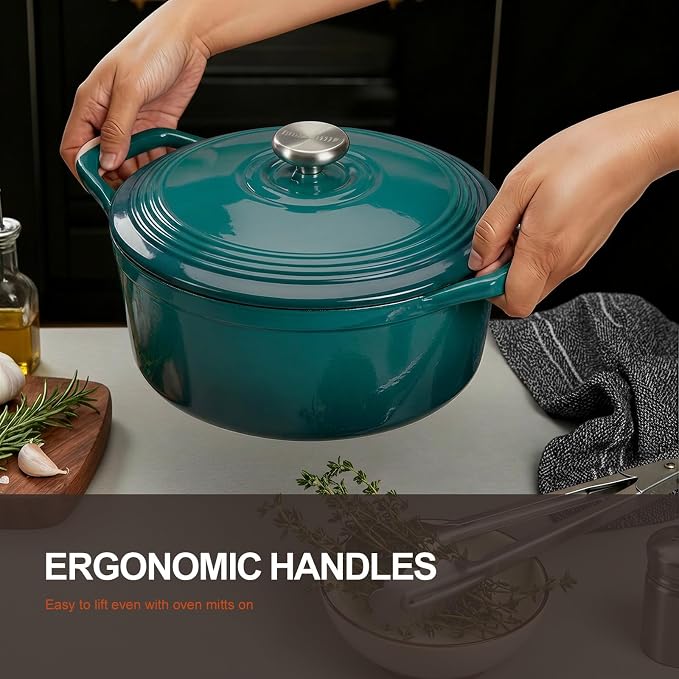 Overmont Enameled Cast Iron Dutch Oven - Image 3