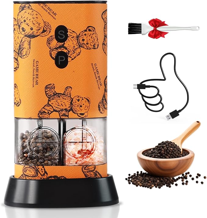 Dual Chamber Salt and Pepper Grinder Set Rechargeable, Electric Pepper Grinder by BoAn-Makeyoumorebeautiful