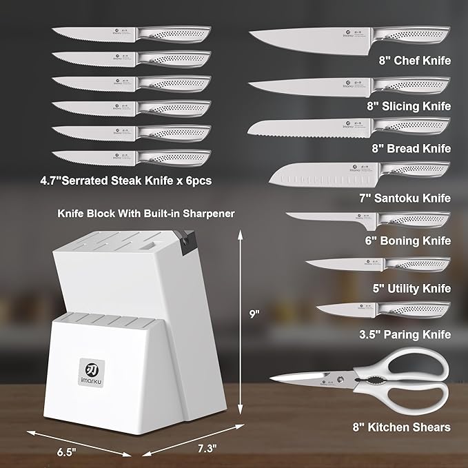 imarku® Knife Set, Japanese HC Stainless Steel 15 PCS Kitchen Knife Set - Image 2