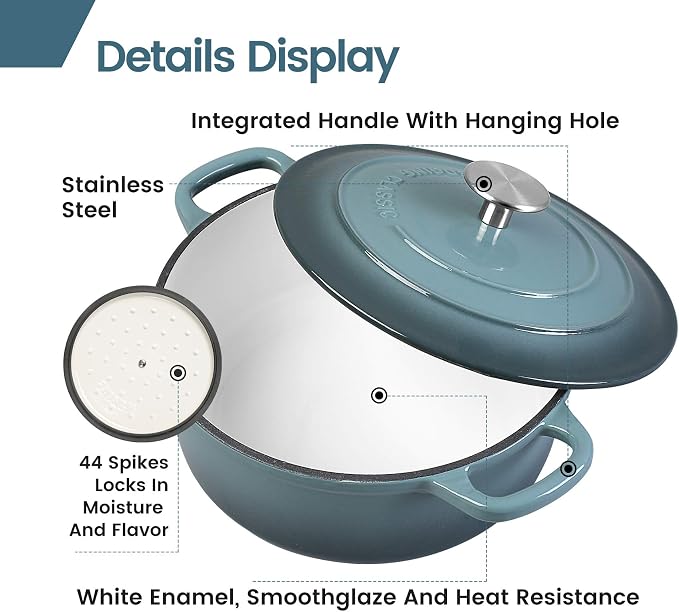 EDGING CASTING Enameled Cast Iron Round Dutch Oven - Image 3