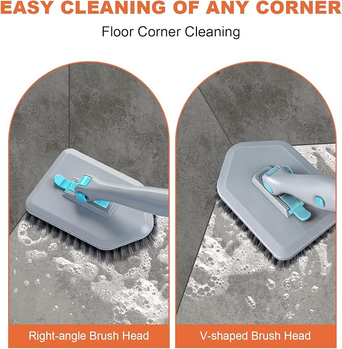 Long Handled Scrub Brush for Shower, 3-in-1 Cleaning Brushes - Image 7