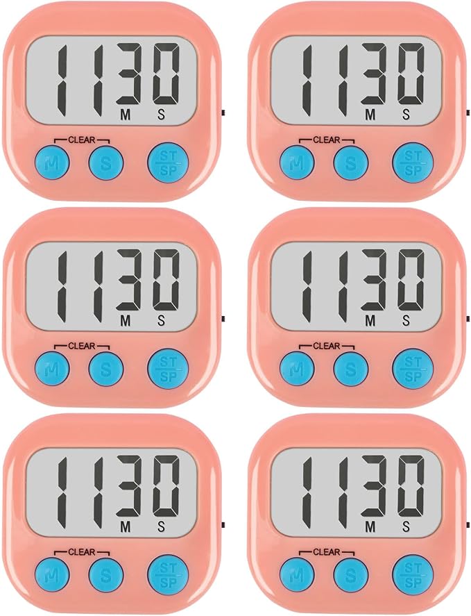 6 Pack Kitchen Timers Loud Ring Digital Timers by AOUCE