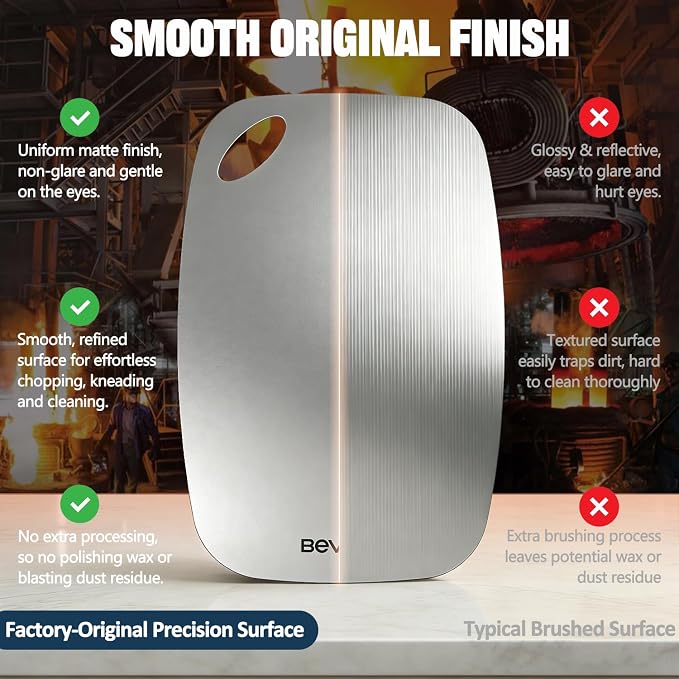 Cutting Board Non-Toxic, 304 Stainless Steel Cutting Board Double Sided - Image 6
